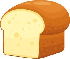 Half loaf of soft bread with airy crumb and golden crust, a staple food and essential part of many cultures, perfect for sandwiches, toast, or enjoying on its own vector