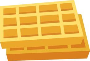 Stacking two freshly made golden waffles creates a visually appealing and mouthwatering breakfast treat, perfect for satisfying cravings with its delicious taste and inviting aroma vector
