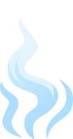 Light blue smoke gracefully rising from hot food against a white background, creating a simple yet elegant flat illustration, perfect for enhancing websites and apps vector