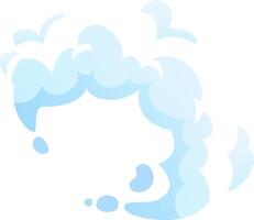 Light blue cartoon cloud swirling and rotating. With a gradient from light blue to white. On a white background. Ideal for illustrations. Children's books. Or any project that needs a touch of whimsy vector