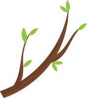 Tree branch adorned with small, light green leaves, representing new life and the vibrant renewal of nature during the spring season, highlighting growth and beauty in the ecosystem vector