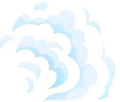 Cartoon clouds swirling. Creating a dynamic and ethereal atmosphere. Perfect for conveying concepts of dreams. Imagination. And weather phenomena. With a light blue gradient on a clean white backdrop vector