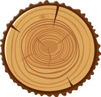 Tree trunk section displaying detailed growth rings, highlighting the passage of time and the intricate life cycle of a tree, with rich textures and patterns in natural wood vector
