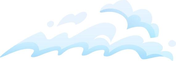Gentle ocean waves are rhythmically crashing and foaming, creating a refreshing summer scene with a stylized aesthetic, ideal for evoking feelings of tranquility and seaside relaxation vector