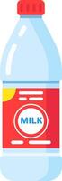 Refreshing and calcium rich, a plastic milk bottle stands ready for consumption, featuring a red screw cap and a vibrant label highlighting its dairy goodness vector