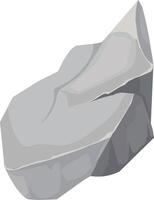 Cartoon gray stone featuring a sharp point resting on a white background, illustrating themes of geology and nature while embodying simple graphic design elements vector