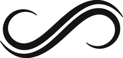 Stylized graphic featuring a double swirling infinity symbol, representing concepts of eternity, endlessness, and limitless time, evoking feelings of perpetual motion and timelessness vector