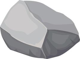 Cartoon illustration of a gray rock laying on a white background, providing a simple yet effective visual element for various design projects vector