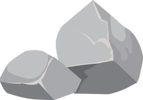 Two gray rocks resting on a white background, embodying stability, firmness, and strength while highlighting the natural beauty of solid geological elements in a minimalist setting vector