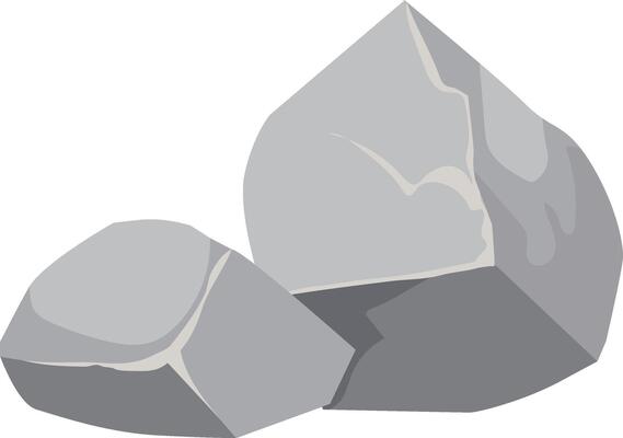 Two gray rocks resting on a white background, embodying stability, firmness, and strength while highlighting the natural beauty of solid geological elements in a minimalist setting