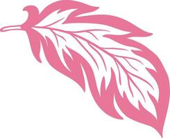 Pink feather with delicate lines and curves creating a soft and elegant design, ideal for adding a touch of grace and femininity to various projects vector