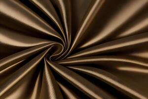 Elegant Swirling Brown Satin Fabric Texture showcases a beautiful and sophisticated interplay of rich, earthy tones. The swirling patterns create a dynamic visual effect, adding depth and luxury photo