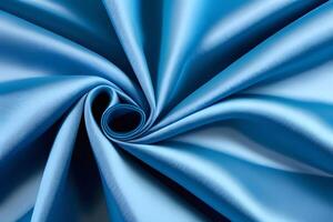 Abstract of Swirling Blue Satin Fabric Texture This piece explores the captivating texture of swirling blue satin fabric. The rich hues and fluid patterns create a mesmerizing visual representat photo