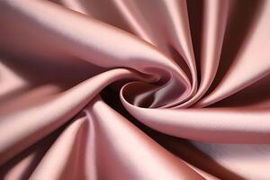 Elegant rose gold satin fabric boasts a sumptuous texture that exudes sophistication and luxury. Its soft sheen and rich color create a striking visual appeal, making it a perfect choice for any photo