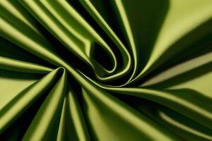 Olive Green Satin Fabric Texture for backgroundfor backgroundLuxurious Drape and Smooth Surface photo