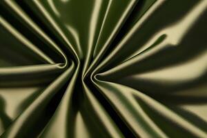 Elegant Olive Green Satin Fabric Drape Luxurious Texture for backgroundfor backgroundand Smooth Surface photo