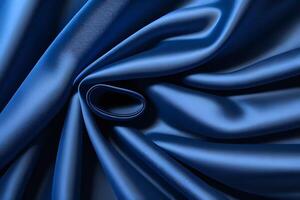 Elegant blue satin drapery showcases a luxurious texture that transforms any space into a haven of sophistication and style. Its refined shimmer and soft feel add a touch of opulence, creating an photo