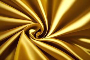 Golden Swirl Luxurious Satin Fabric offers an exquisite texture that embodies elegance and sophistication. photo