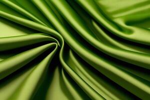 Olive Green Satin Drape Luxurious Texture for backgroundfor backgroundand Smooth Flow photo