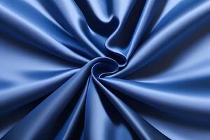 Abstract Texture of Fluid Blue Satin Fabric photo