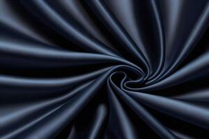 Midnight Blue Satin Swirls A Luxurious Textile Abstract photo