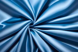 Abstract Texture of Flowing Blue Satin Fabric photo