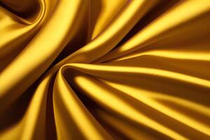 Golden silk fabric texture serves as the perfect background, exuding a sense of luxury and elegance with its rich drape. photo