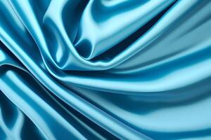 Abstract Blue Satin Drape Luxurious Texture for backgroundfor backgroundand Smooth Curves photo