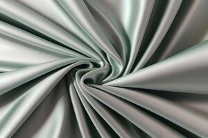 Luxurious Draped Sage Green Satin Fabric with a Sophisticated Texture photo