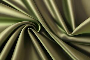 Luxurious Olive Green Satin Drapery A Stunning Fabric Texture photo