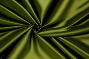 Olive green satin fabric offers a luxurious texture perfect for backgrounds. Its smooth and elegant drape adds a touch of sophistication, making it an ideal choice for various applications. photo