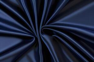 Midnight Blue Silk Drape A Luxurious Textured Abstract Background.. photo