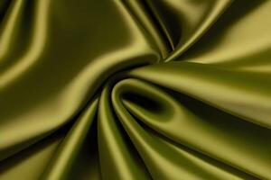 Olive Green Silk Fabric Texture for backgroundfor backgroundLuxurious Drape and Smooth Surface Background.. photo