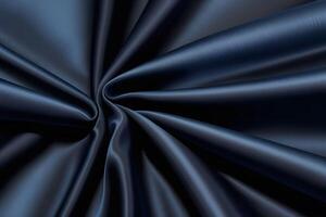 Midnight Blue Satin Drape Luxurious Texture for backgroundfor backgroundand Elegant Swirls Background. photo