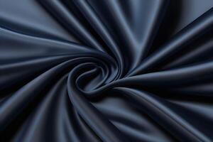Abstract Swirling Dark Blue Silk Fabric Texture Background.. photo