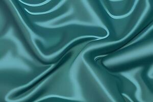 Teal Silk Fabric Texture for backgroundfor backgroundAbstract Draped Background photo