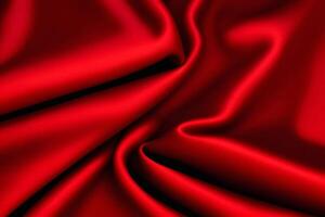 Crimson Silk Drapery A Luxurious Red Fabric Texture Background... photo
