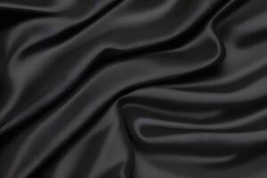 Elegant Black Silk Drapery A Study in Texture for backgroundfor backgroundand Shadow Background. photo