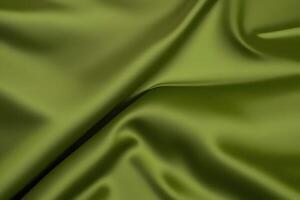 Olive Green Satin Fabric Texture for backgroundfor backgroundLuxurious Drape and Smooth Surface. photo