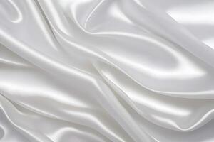 Background Elegant Draped White Silk Fabric Texture... photo