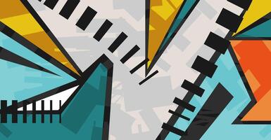 vibrant abstract composition with sharp geometric shapes in bright colors, ideal for modern designs. vector