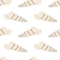 Decorative patterns featuring seashells on a white background in a minimalist design vector
