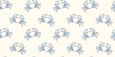 Pattern of crabs on a light background illustrating ocean life and marine themes vector