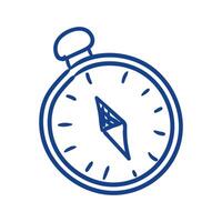 Compass and stopwatch illustration representing navigation and time measurement vector