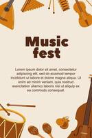 Local music fest showcases diverse instruments and lively performances for community enjoyment vector