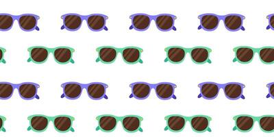 Sunglasses displayed in a repetitive pattern on a white background for fun summer vibes vector
