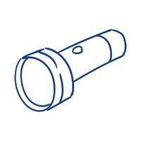 Drawing of a flashlight showing its simple and functional design for outdoor use vector
