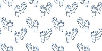 Pattern of flip flops in light blue on a white background for summer vibes and relaxation vector