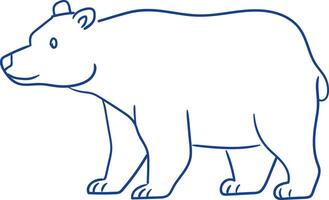 Drawing of a bear on a white background showcasing its features and structure with simple lines vector