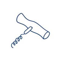 Corkscrew tool for opening bottles of wine displayed against a minimalistic background vector